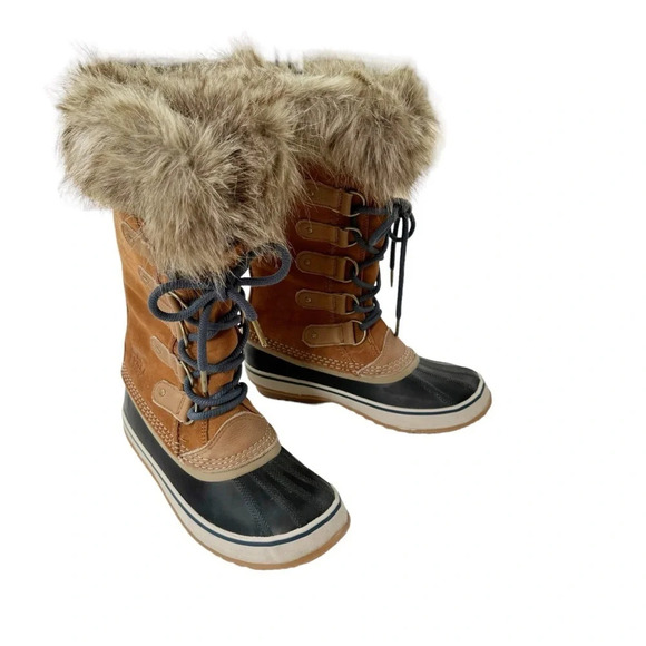 Sorel Waterproof Joan of Arctic Fur Trim Snow Winter Boots Size 7 - Picture 16 of 16